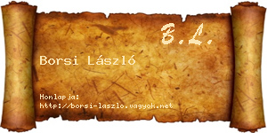 Borsi László névjegykártya